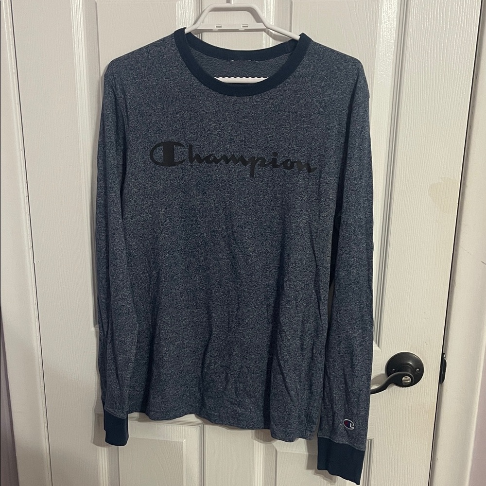 Champion Navy Heather Long Sleeve Tee